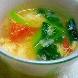 小松菜とトマトのコンソメスープ